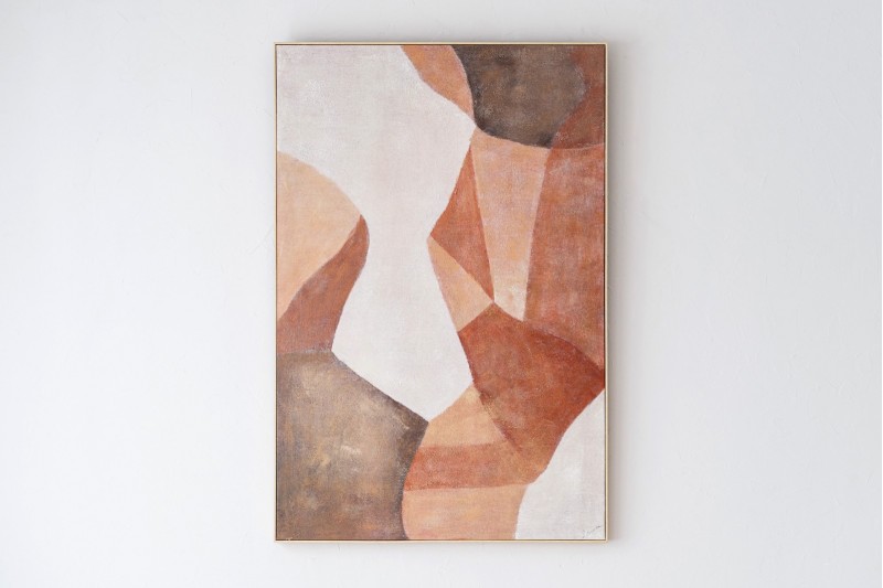 ABSTRACT PAINTING SHADOWS IN OCHRE N2