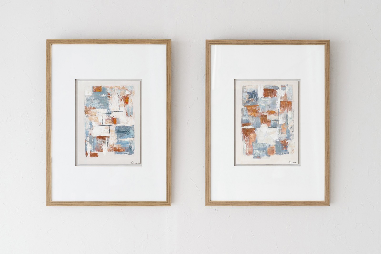 TABLEAU ABSTRAIT EAU ET TERRE N1