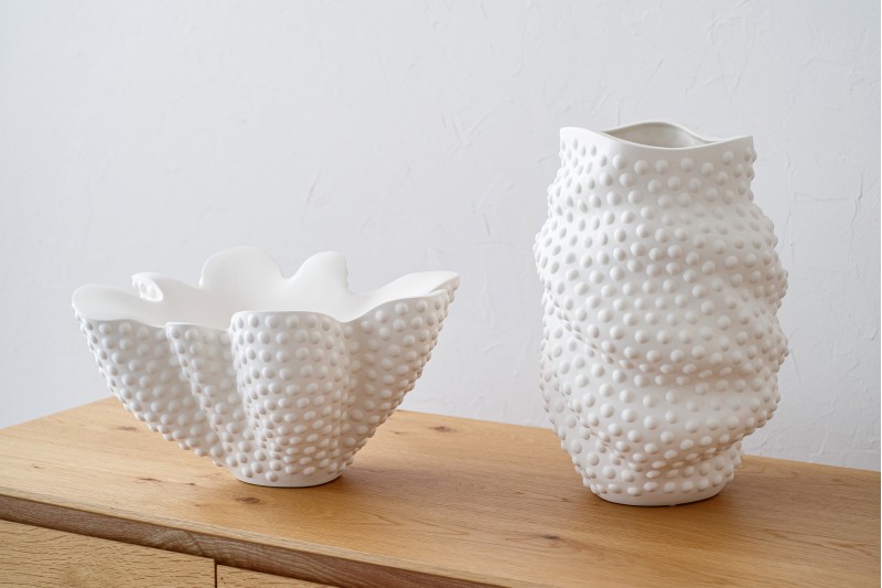 COLLECTION SOIA : VASE ET CENTRE DE TABLE EN CÉRAMIQUE