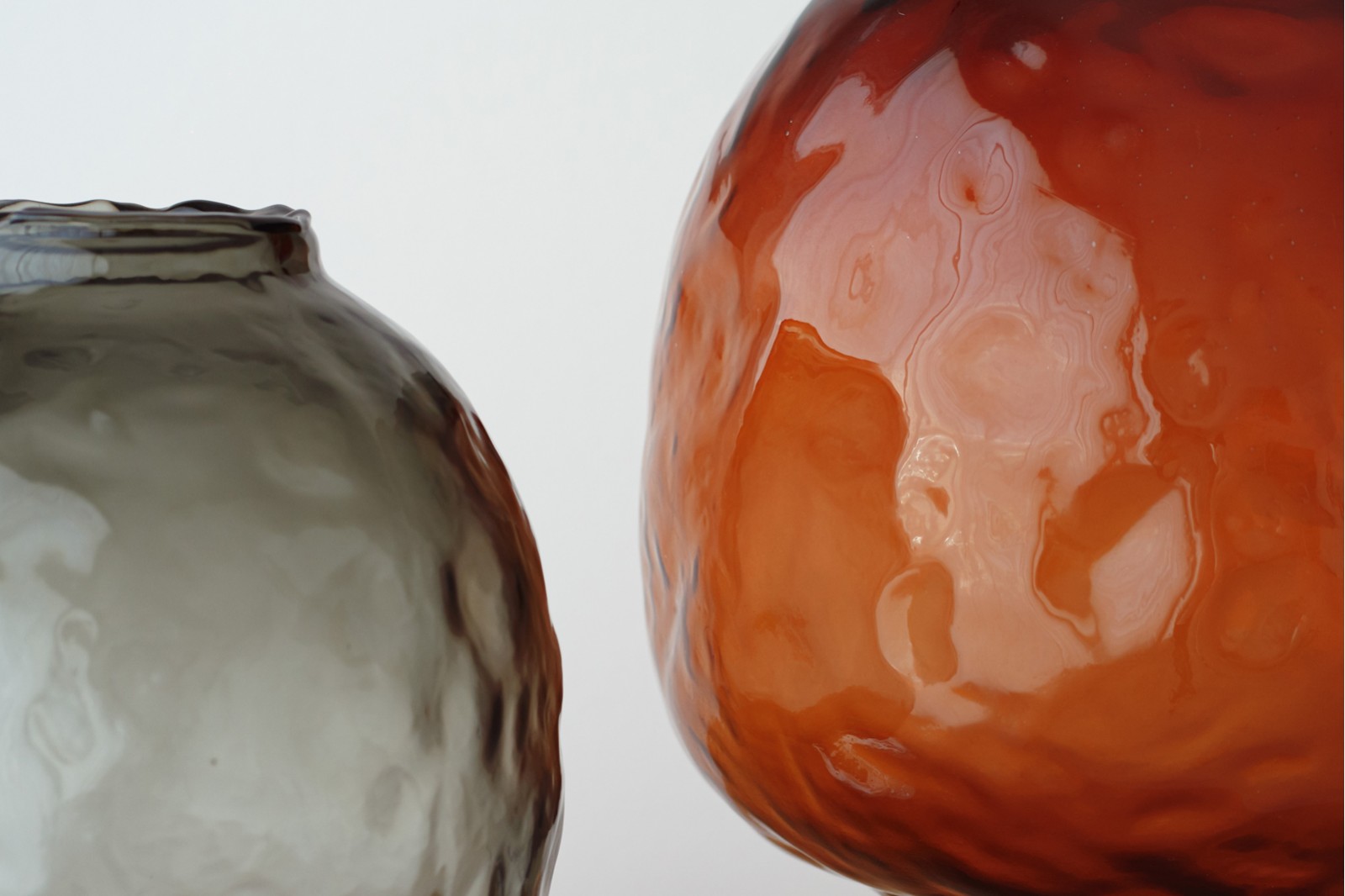 SALETA COLLECTION: AMBER GREY GLASS VASES