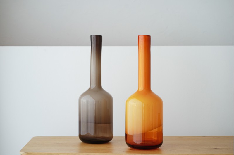 XELA COLLECTION: GREY AMBER GLASS BOTTLES