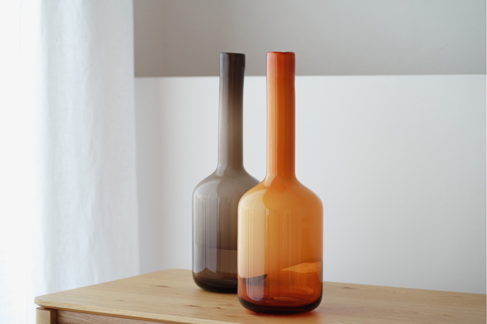 XELA COLLECTION: GREY AMBER GLASS BOTTLES
