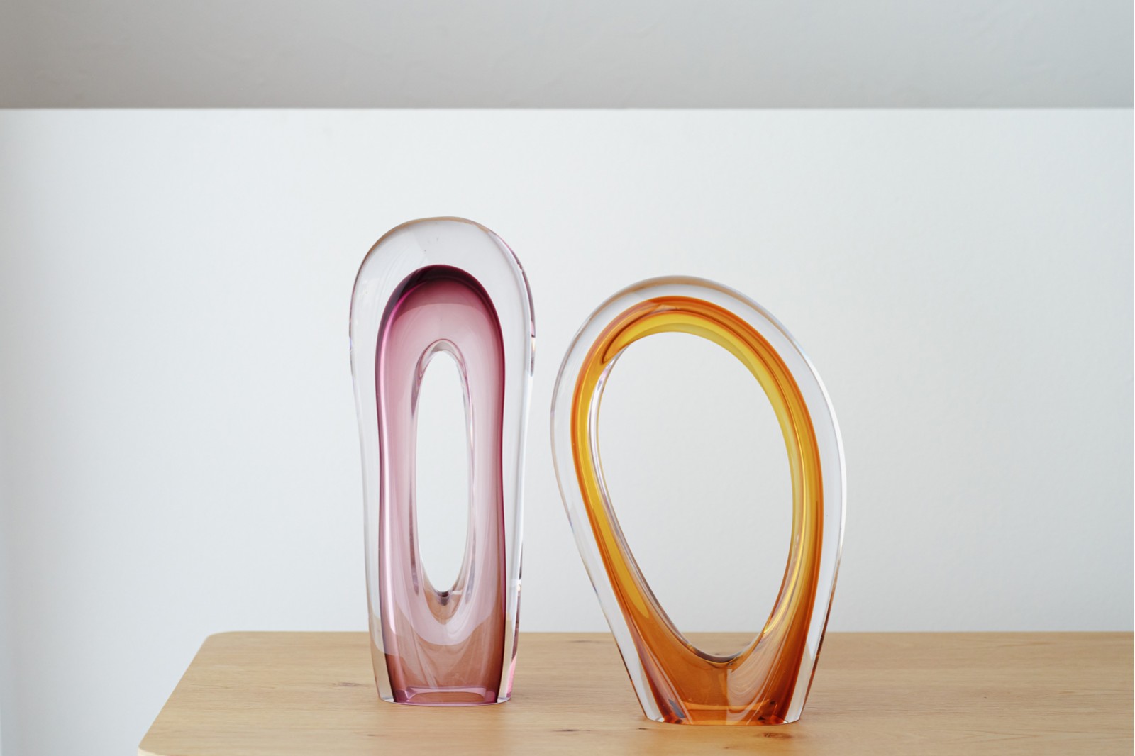 NAIA COLLECTION: OCHRE PINK GLASS SCULPTURES