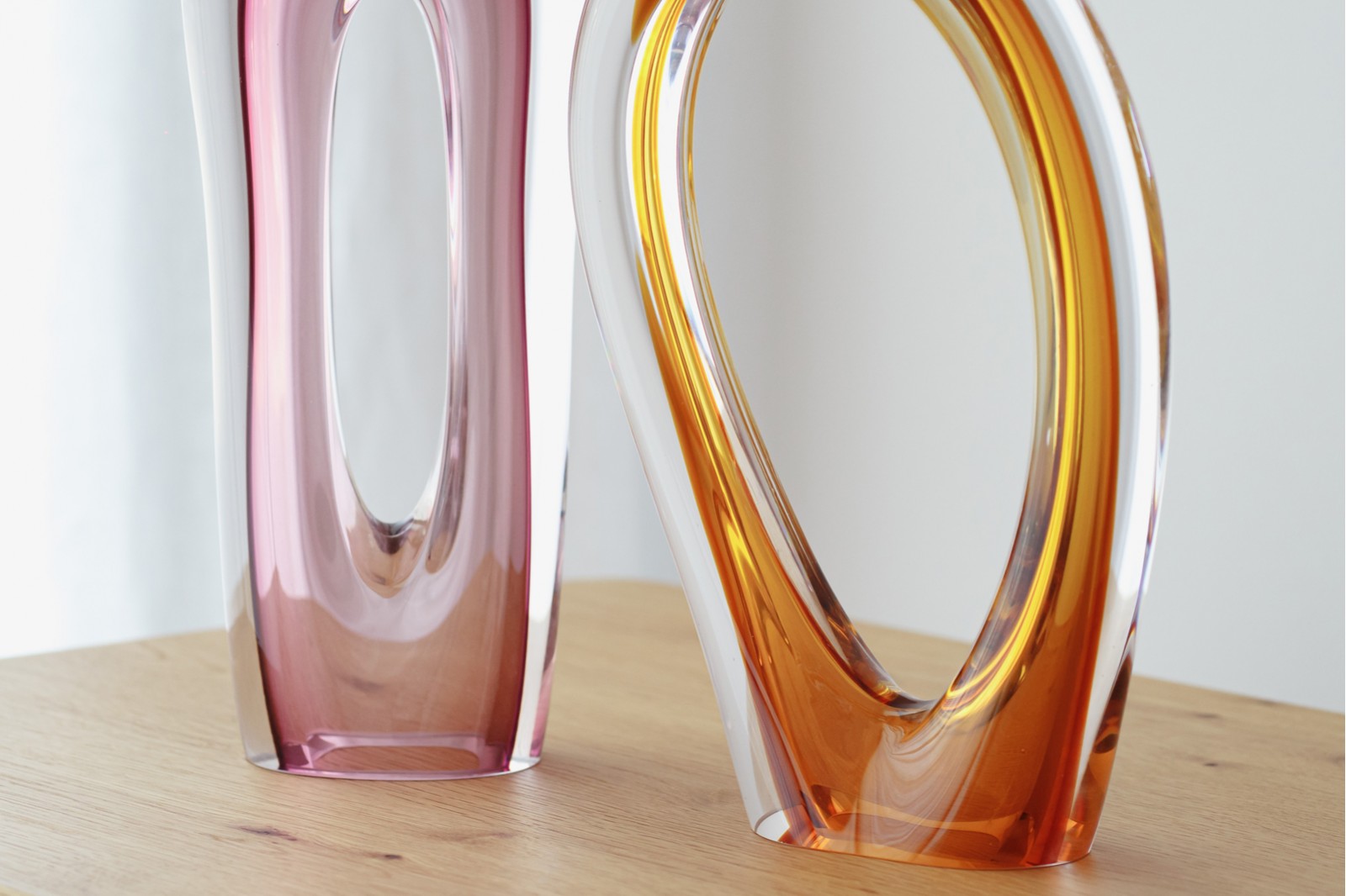 NAIA COLLECTION: OCHRE PINK GLASS SCULPTURES