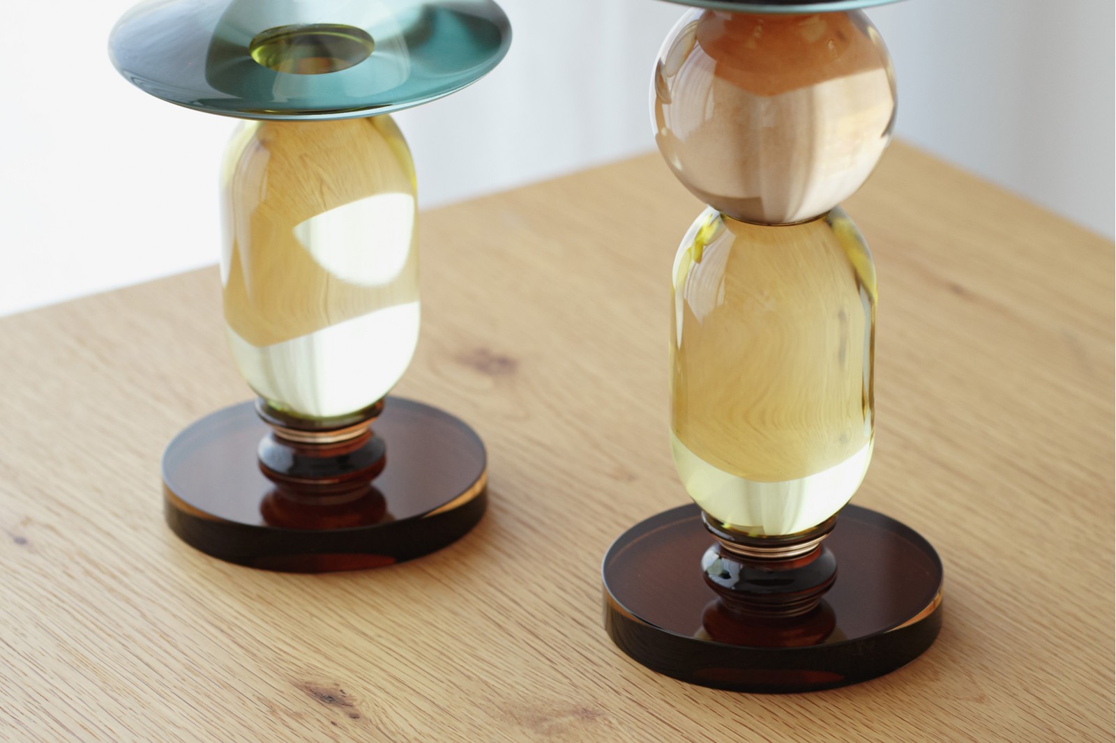 BIEL COLLECTION: COLOURED CRYSTAL CANDLE HOLDERS