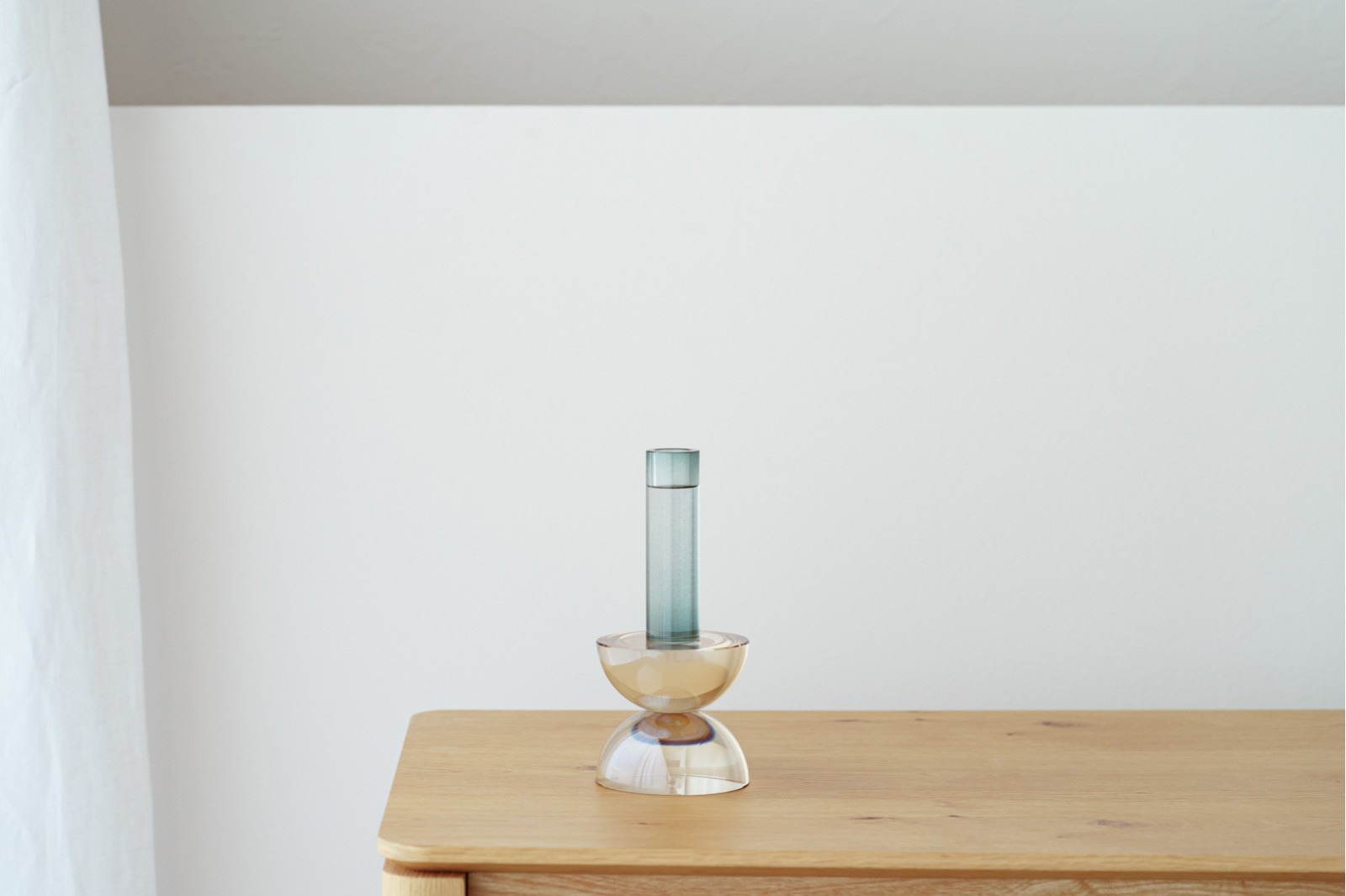 CLEO COLLECTION: BLUE PEARL GLASS CANDLE HOLDERS