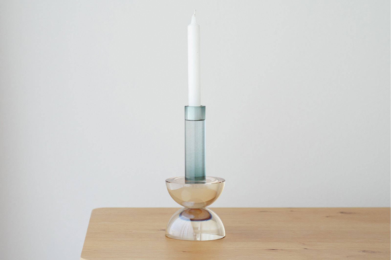CLEO COLLECTION: BLUE PEARL GLASS CANDLE HOLDERS