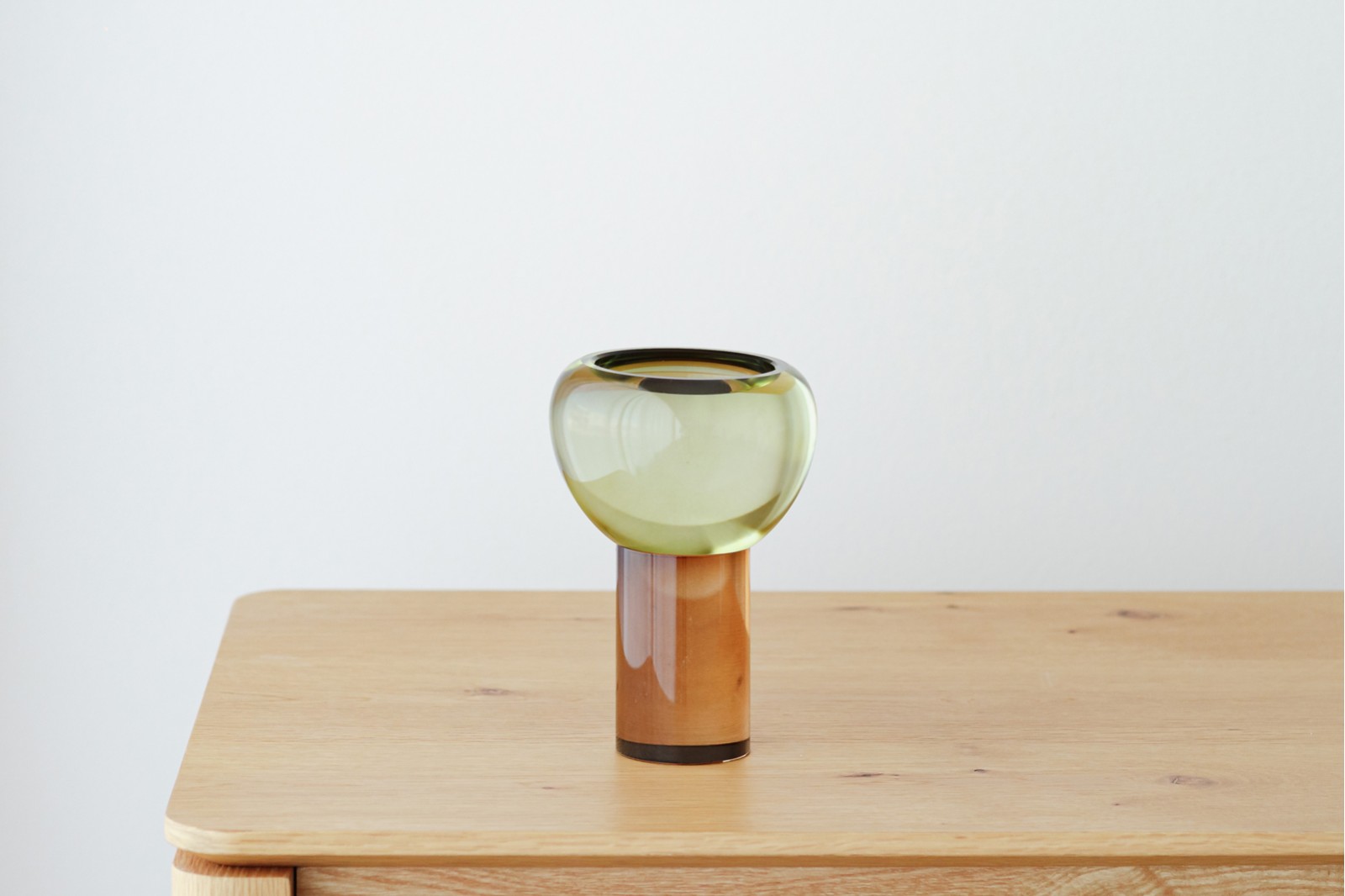 SAR COLLECTION: AMBER GREEN CRYSTAL CANDLE HOLDERS