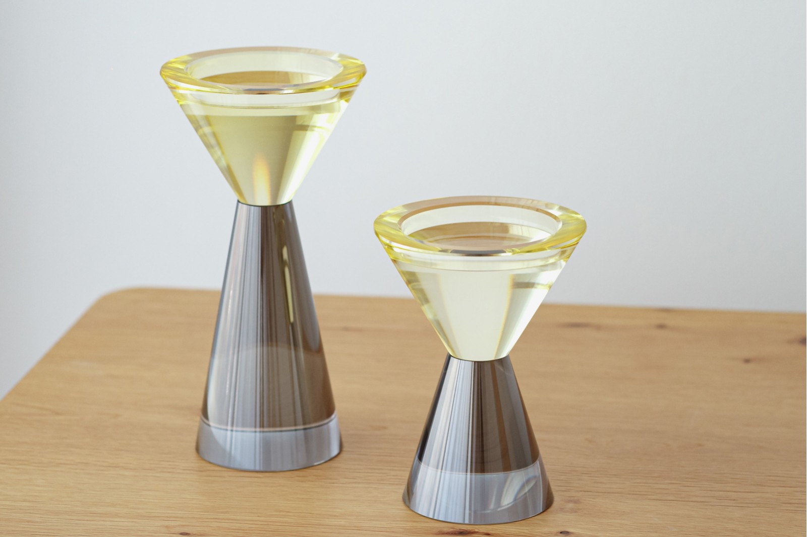 COLLECTION VAL : CHANDELIERS EN VERRE JAUNE GRIS