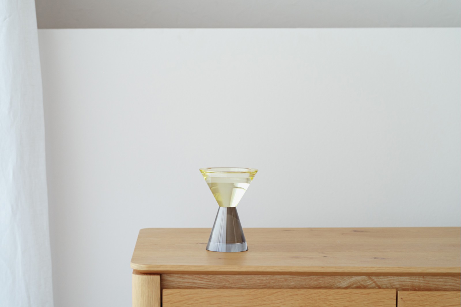 VAL COLLECTION: YELLOW AND GREY CRYSTAL CANDLE HOLDERS