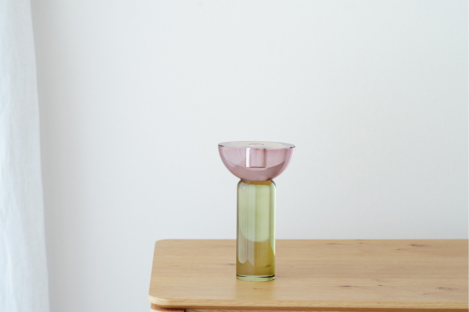ULLA COLLECTION: BURGUNDY GREEN CRYSTAL CANDLE HOLDERS
