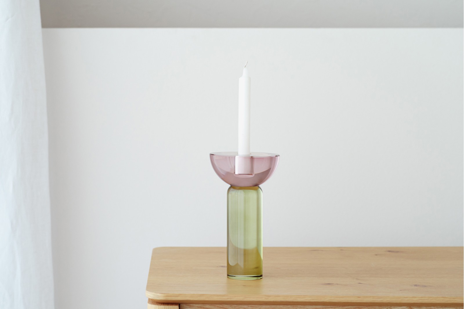 ULLA COLLECTION: BURGUNDY GREEN CRYSTAL CANDLE HOLDERS