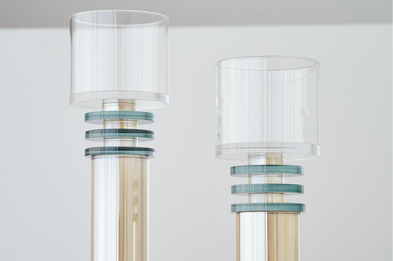 KALA COLLECTION: BLUE PEARL GLASS CANDLE HOLDERS