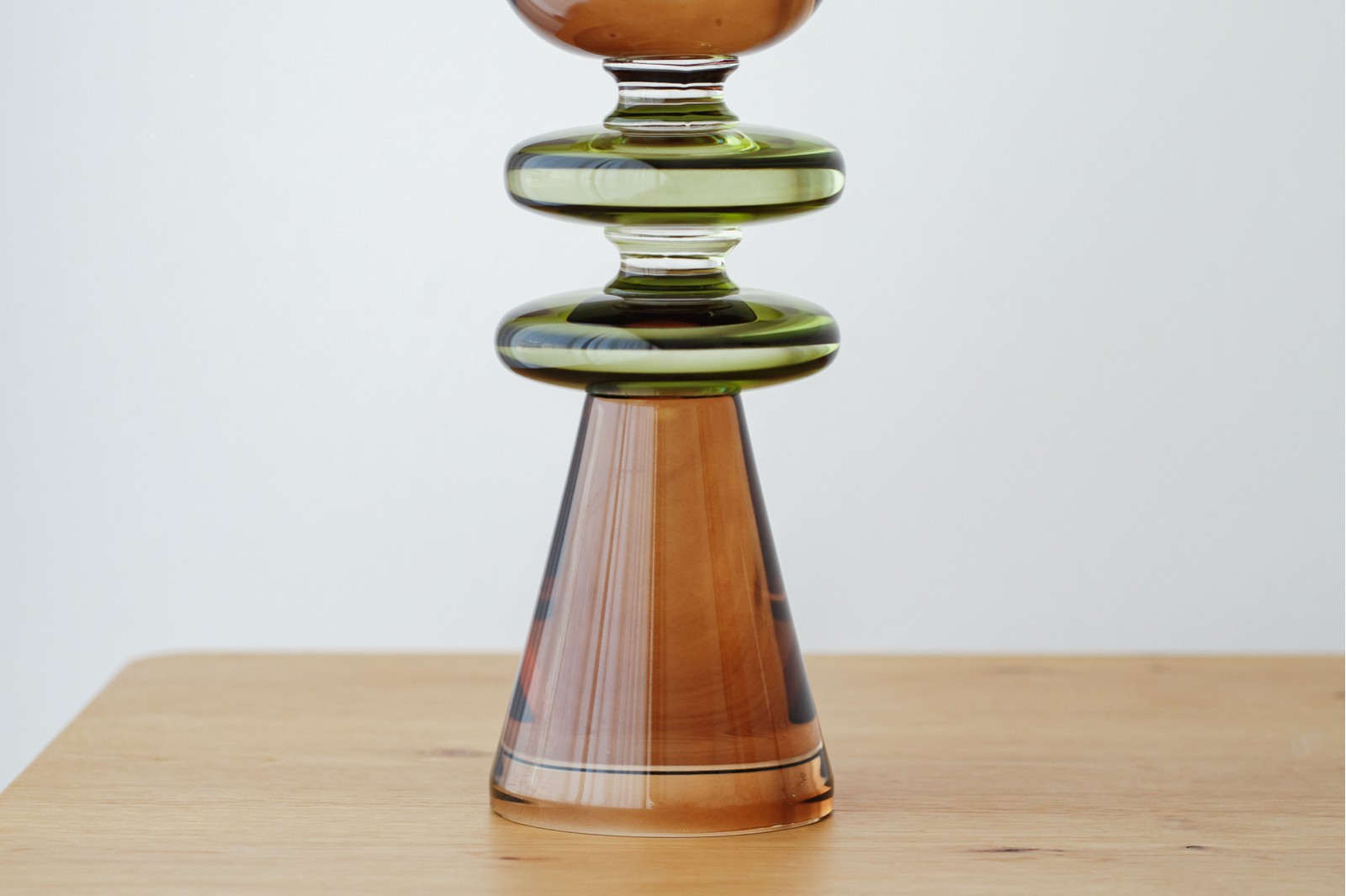 EO COLLECTION: GREEN OCHRE CRYSTAL CANDLE HOLDERS