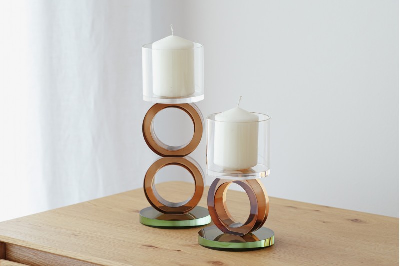 OURO COLLECTION: COLOURED CRYSTAL CANDLE HOLDERS