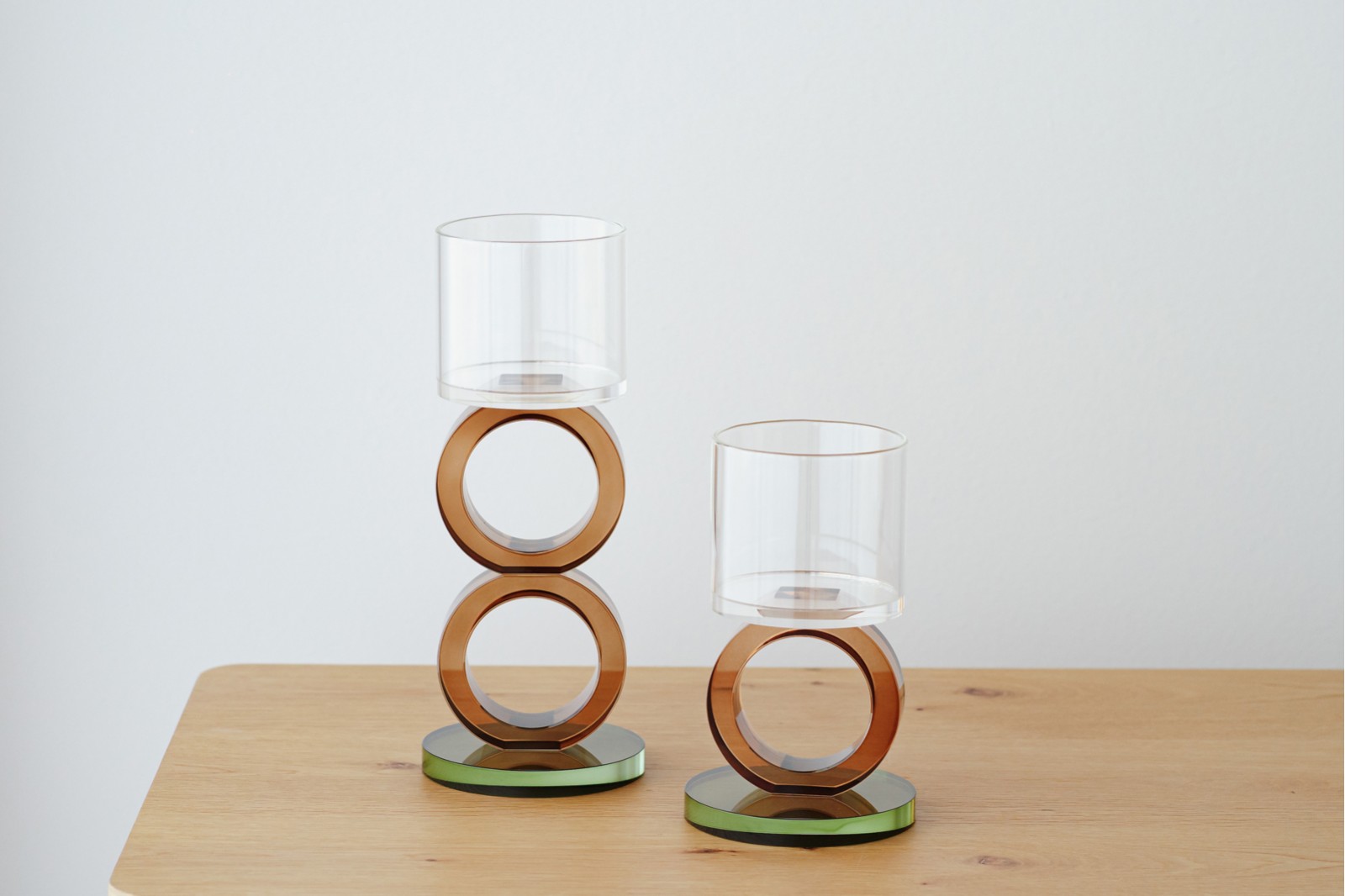OURO COLLECTION: COLOURED CRYSTAL CANDLE HOLDERS