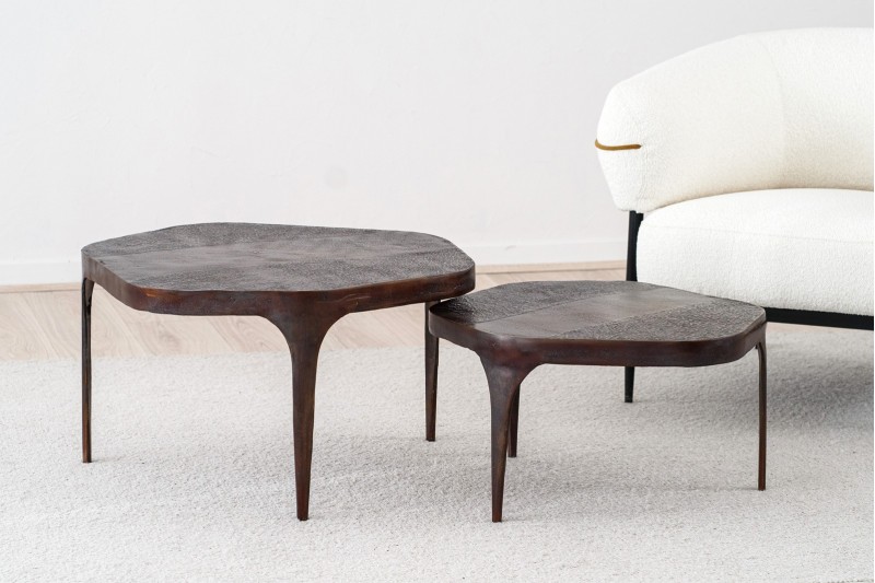 SET 2 COFFEE TABLES. NAIN. OXIDE FINISH