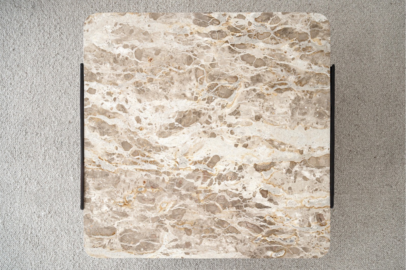 SQUARE COFFEE TABLE. MARBLE AND METAL