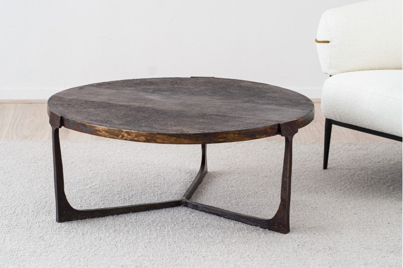 TABLE BASSE HELIA. FER ET ALUMINIUM