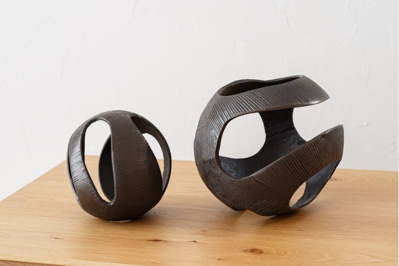 SET 2 DECORATION METAL. LUC. LAITON FONCE.