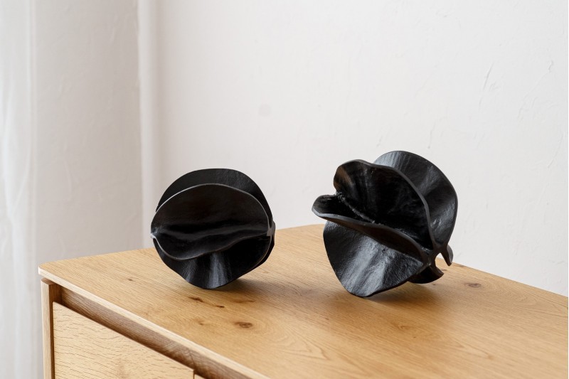 SET 2 ESCULTURAS. FRUTO. BRONCE OSCURO.