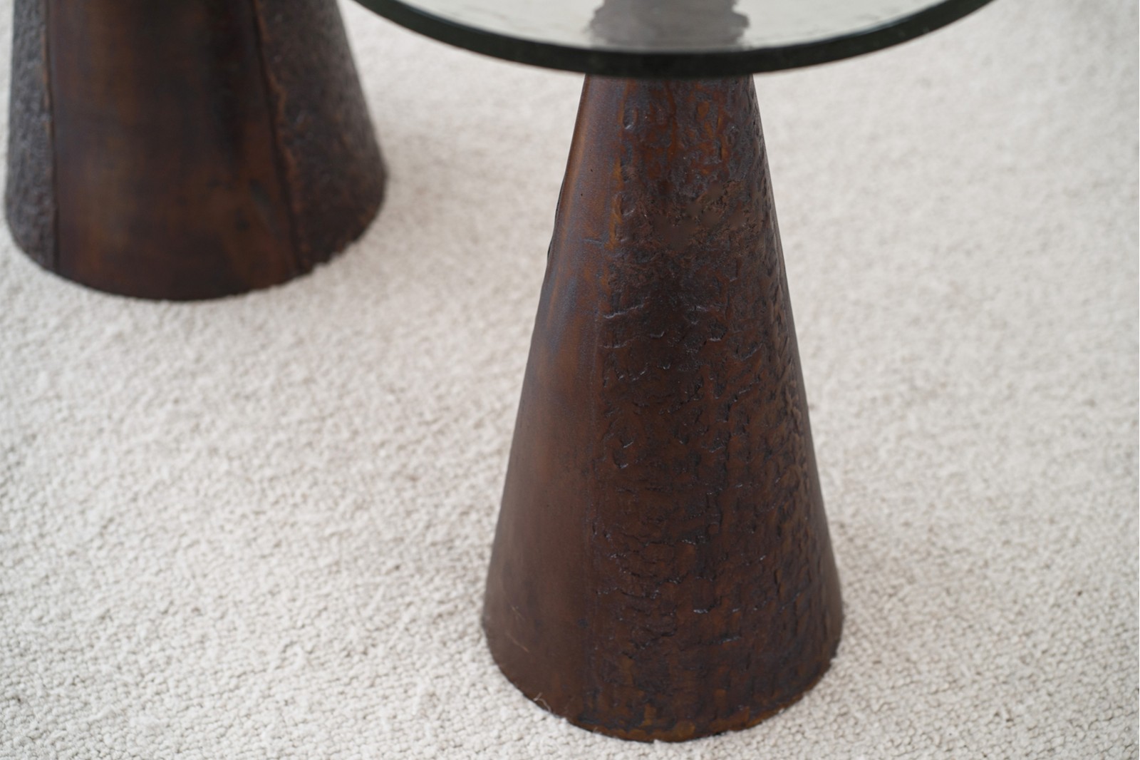 KALA SIDE TABLES: AGED BRASS AND GLASS