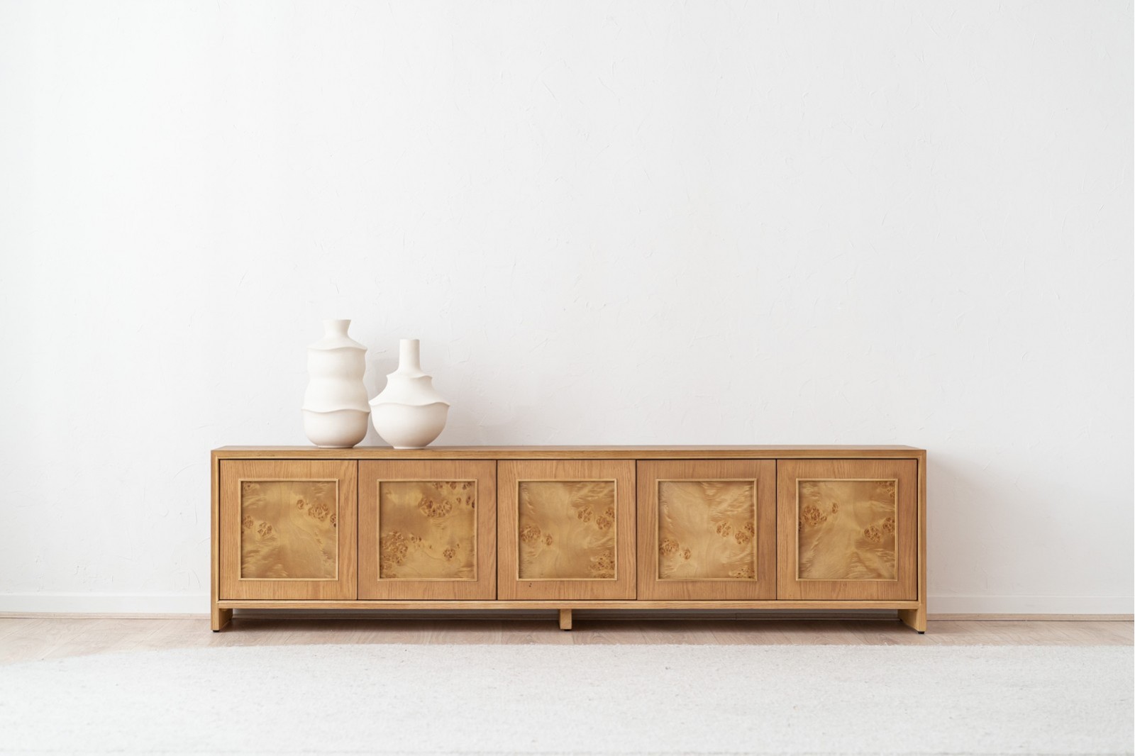 TERRA TV CABINET. LIGHT STAINED OAK