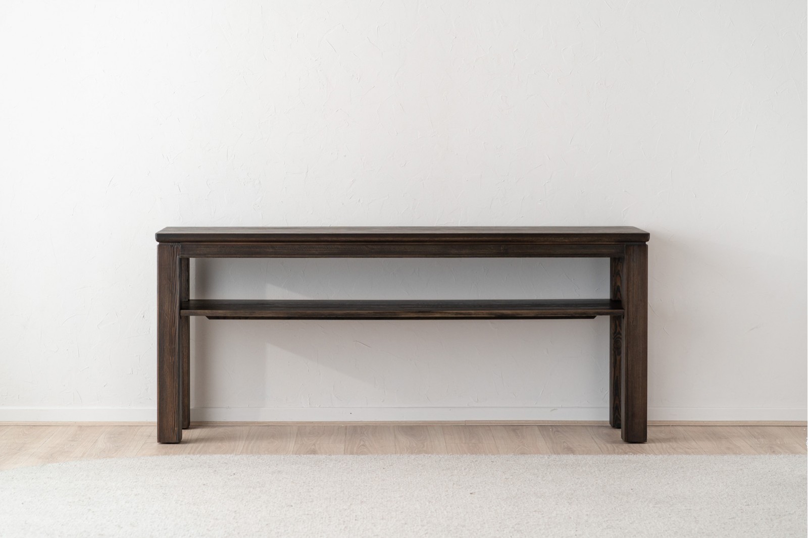 IREA CONSOLE. DARK STAINED PINE