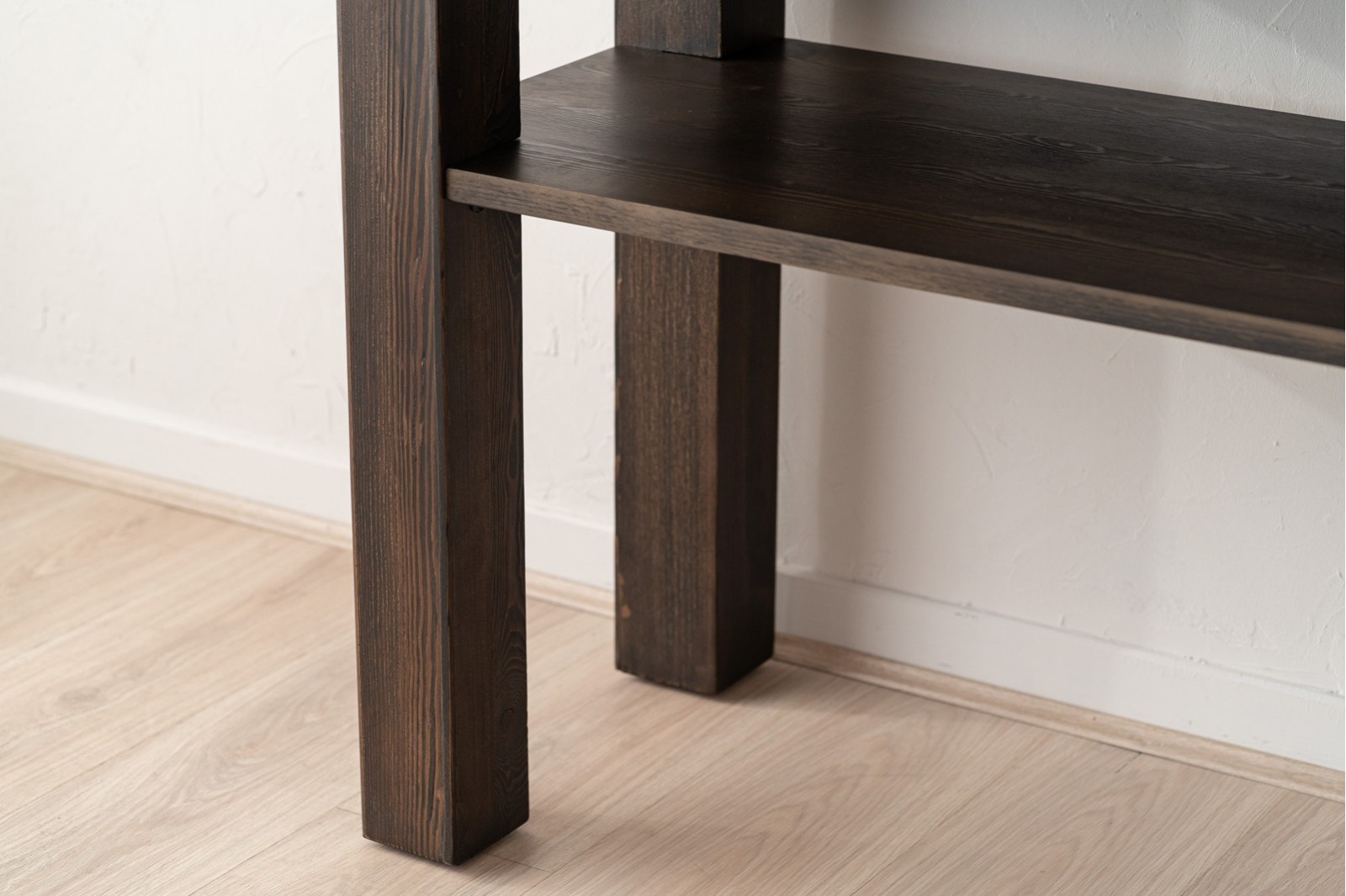 IREA CONSOLE. DARK STAINED PINE