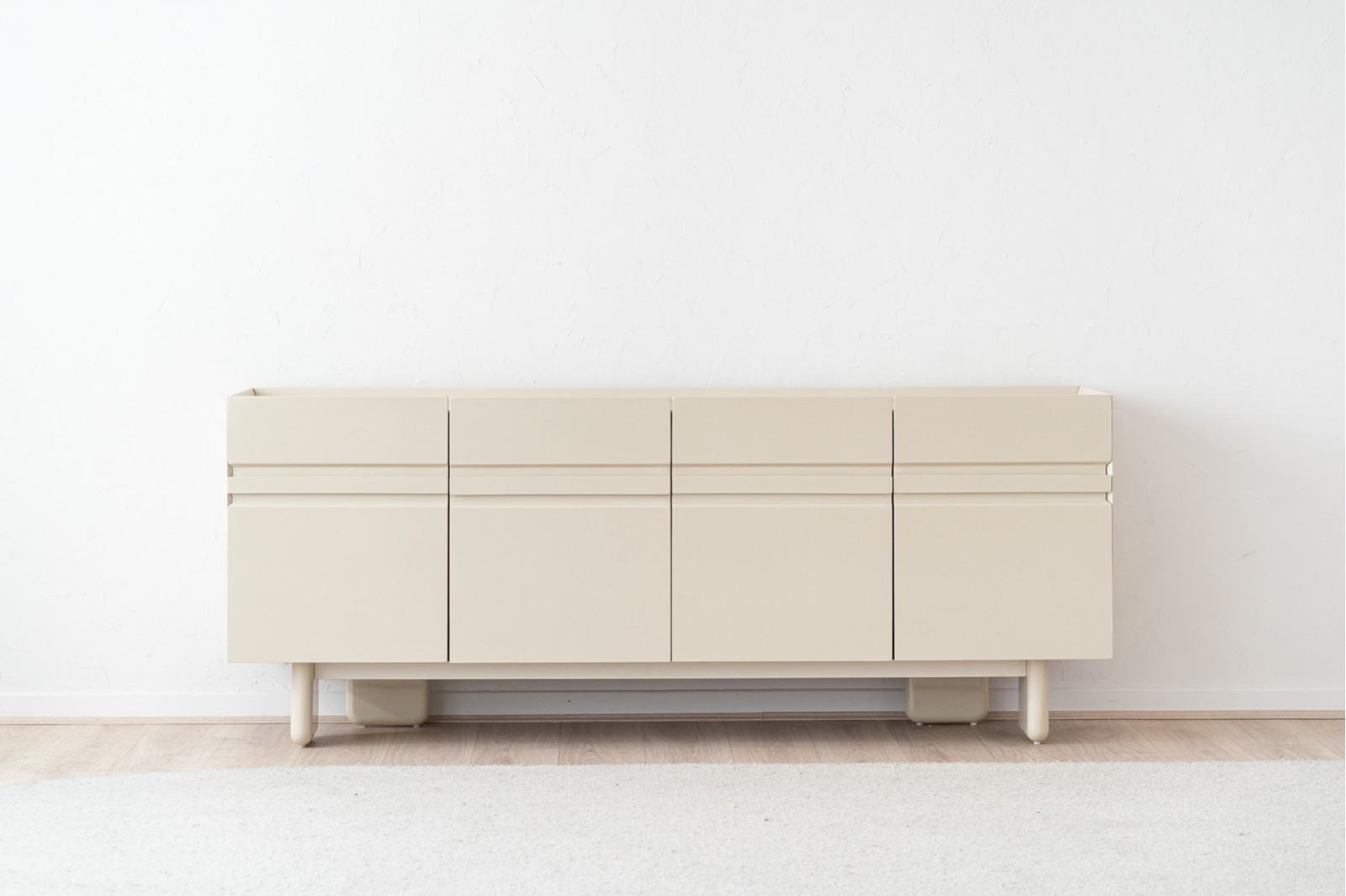 SIDEBOARD EO. CERAMIC TOP AND GLOSSY BEIGE LACQUER