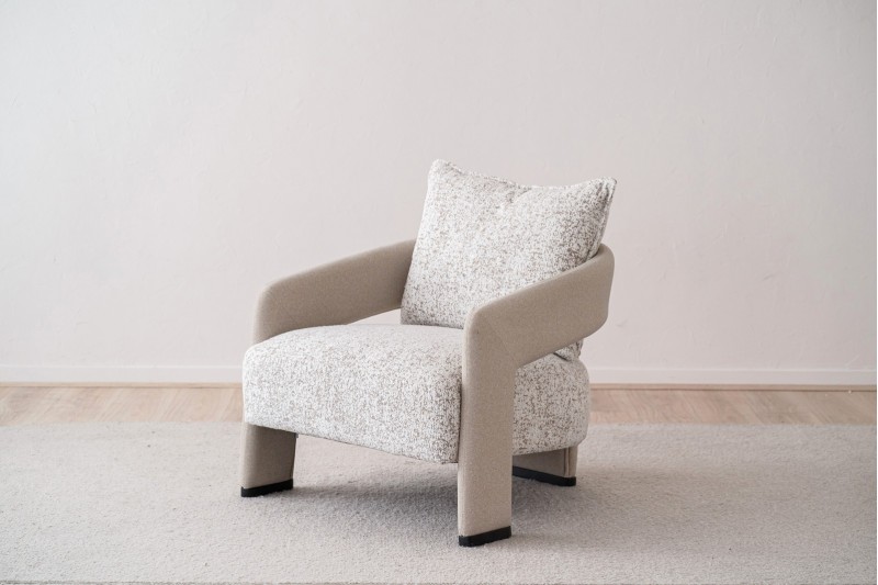 ARMCHAIR. SAND AND GREY-WHITE.