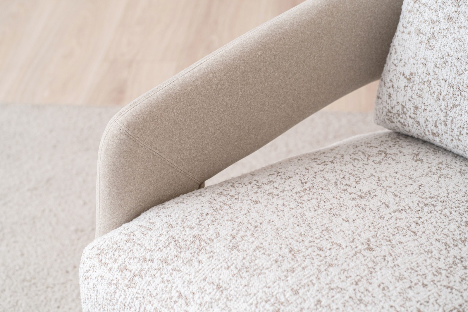 ARMCHAIR. SAND AND GREY-WHITE.