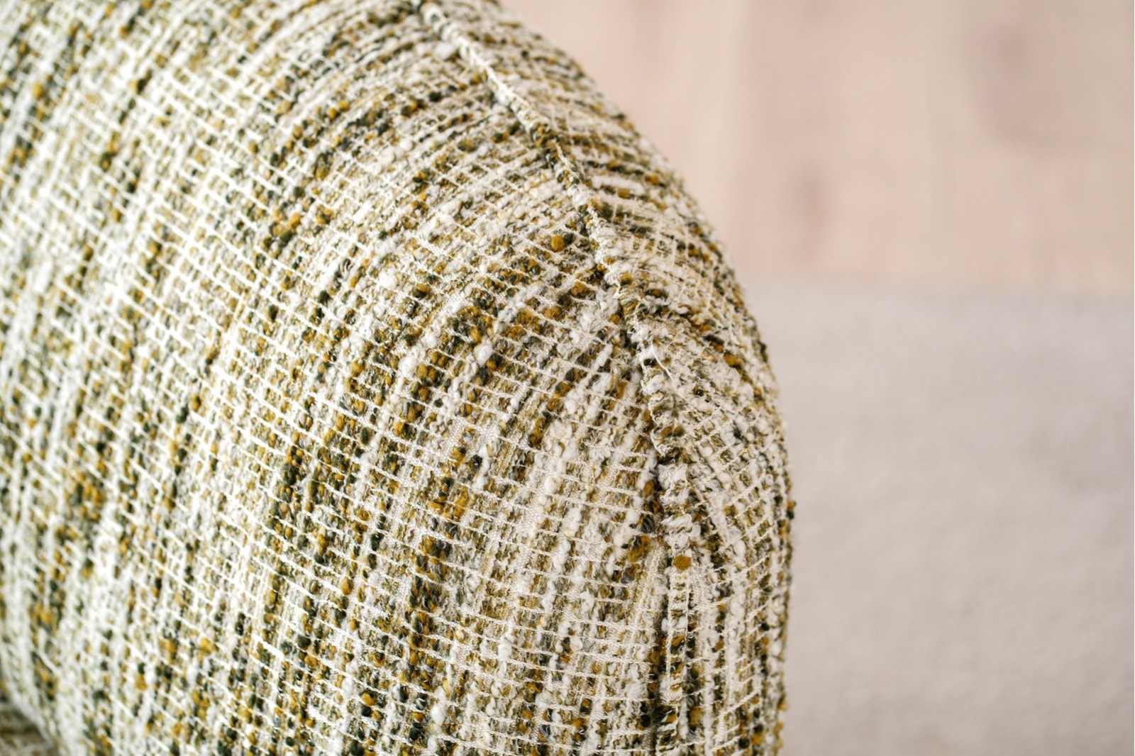 ARMCHAIR. UPHOLSTERED WITH GREEN WHITE PRINT