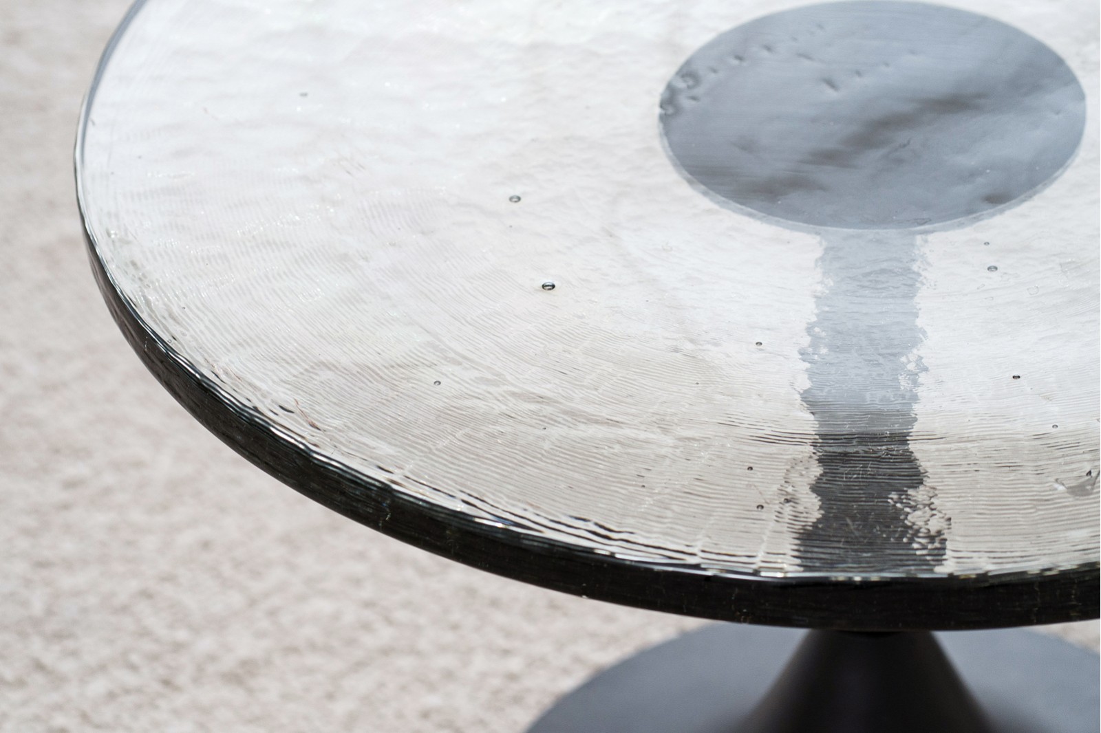 TULIP SIDE TABLES: BLACK AND GLASS