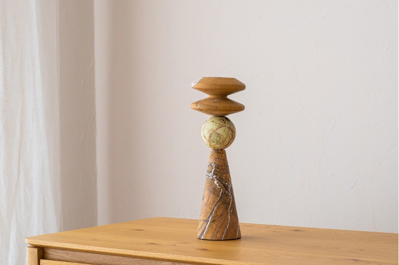 CANDELABRO CEIBE N1.MÁRMOL.MARRÓN VERDE