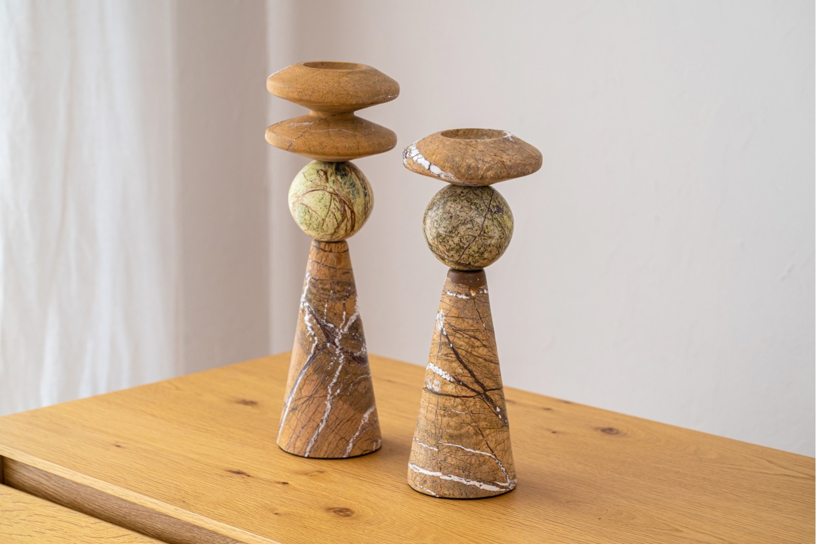 CANDELABRO CEIBE N2.MÁRMOL.MARRÓN VERDE