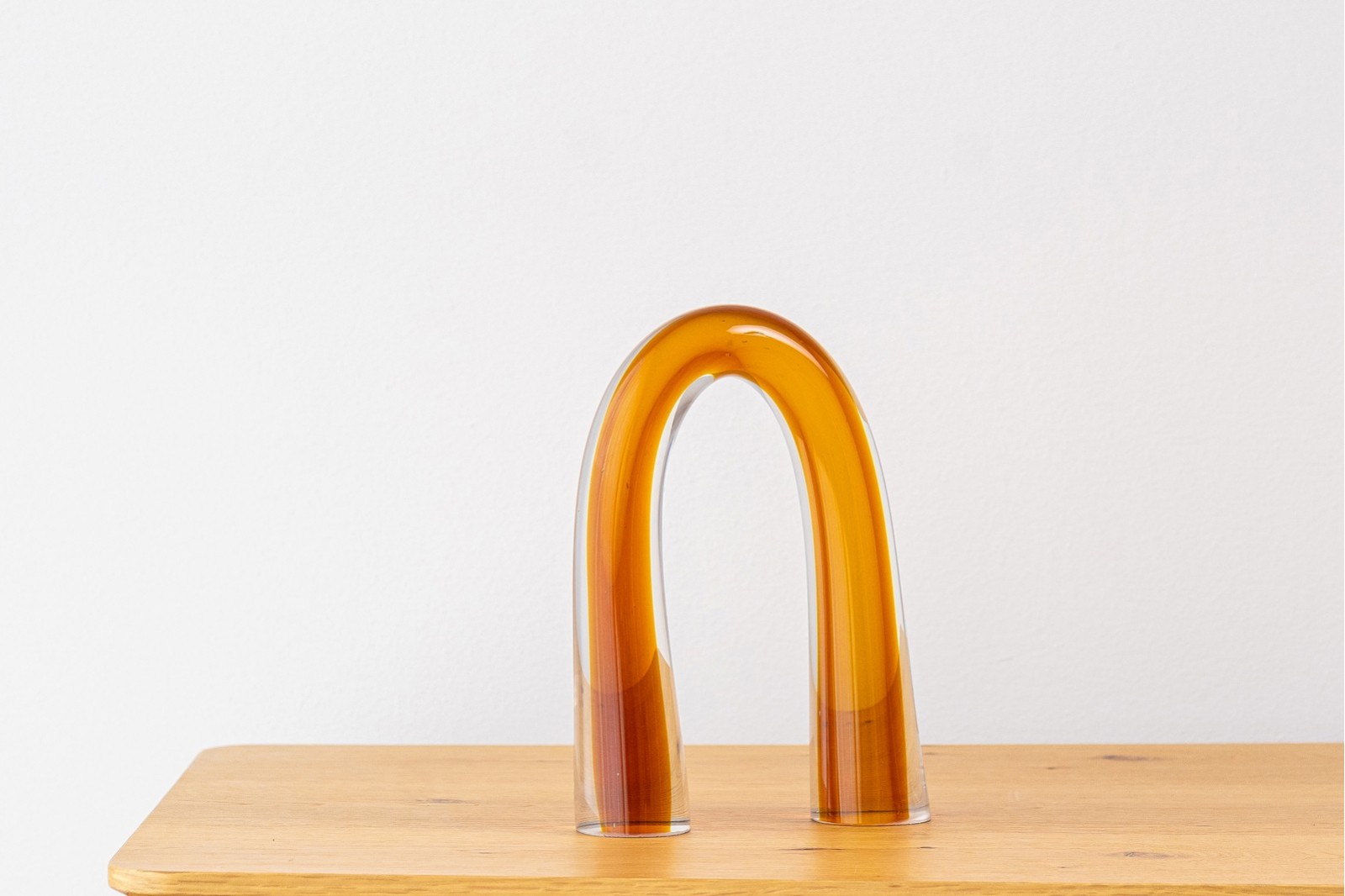 SET DE 2 PIECES EN VERRE BREO.  AMBRE ET ROSE