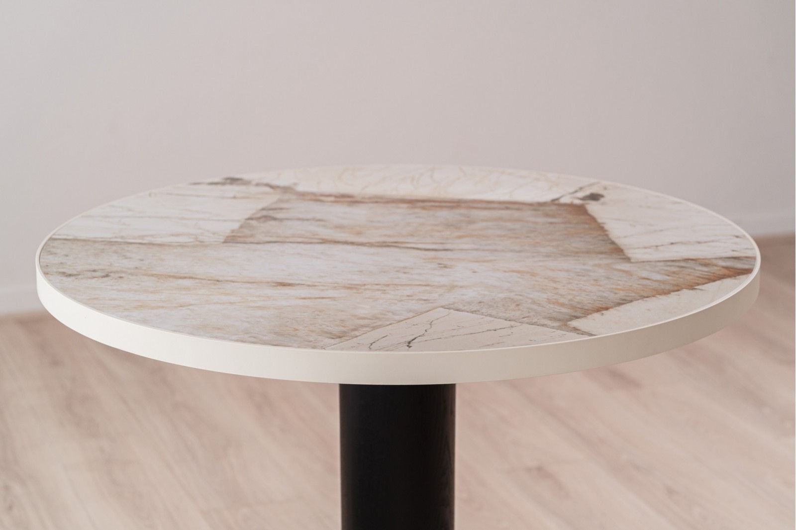 DINING - COFFEE TABLE. ROUND. CERAMIC & BLACK ASH