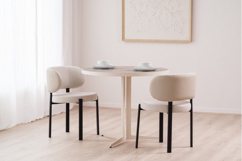 DINING -COFFEE TABLE. ROUND CERAMIC & METAL. S1