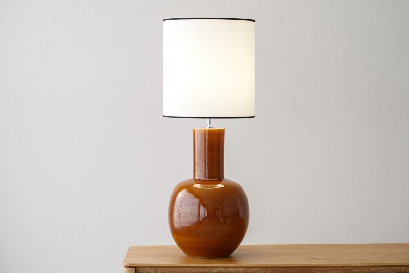 LAMPARA NELA.CERAMICA.AMARILLO DORADO