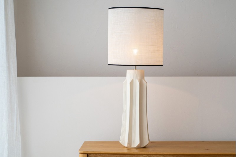 LAMPE GRECE.CERAMIQUE.MODELE HAUT. BLANC MAT