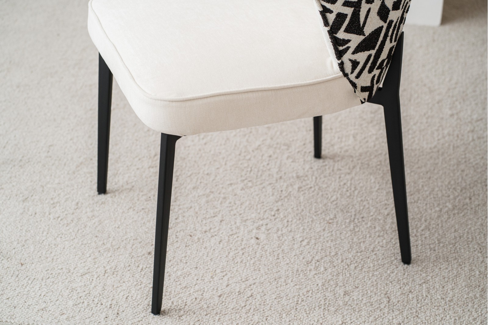 SET OF 2 EVA DINING CHAIRS. BLACK AND BEIGE