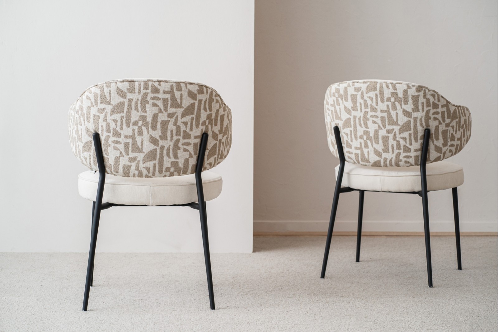 SET 2 DINIG CHAIRS CLOE. BEIGE AND STONE COLOUR
