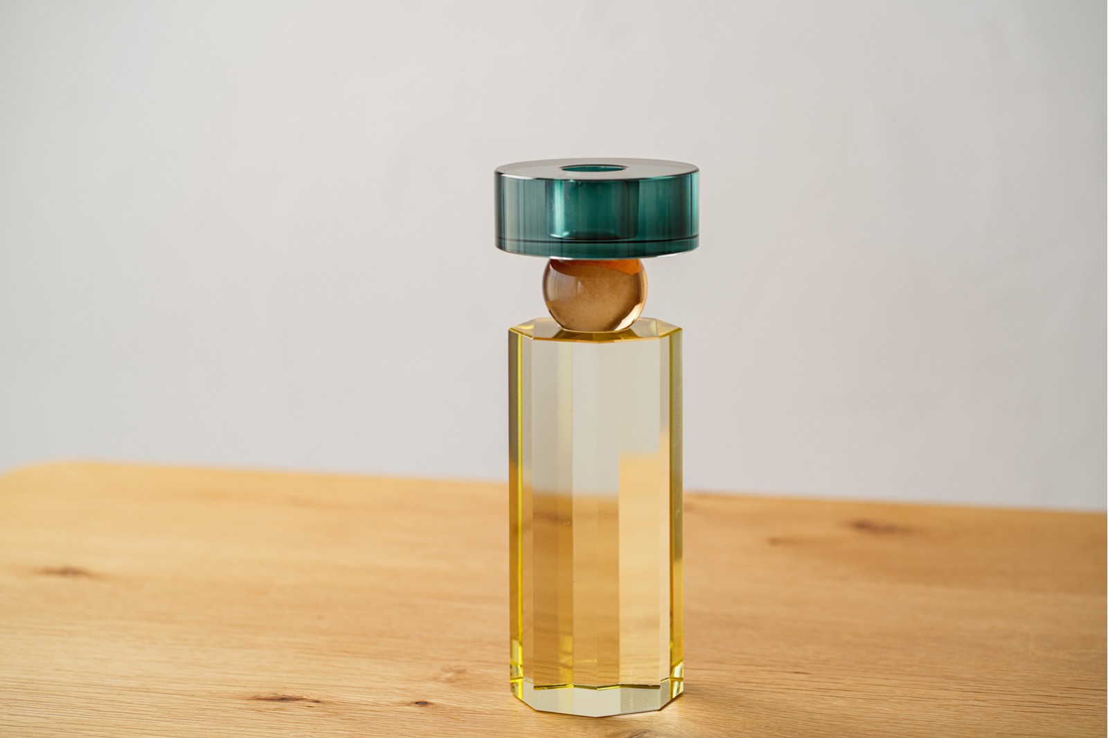 COLECCIÓN ELVI: CANDELABROS CRISTAL TURQUESA, ÁMBAR, LIMA