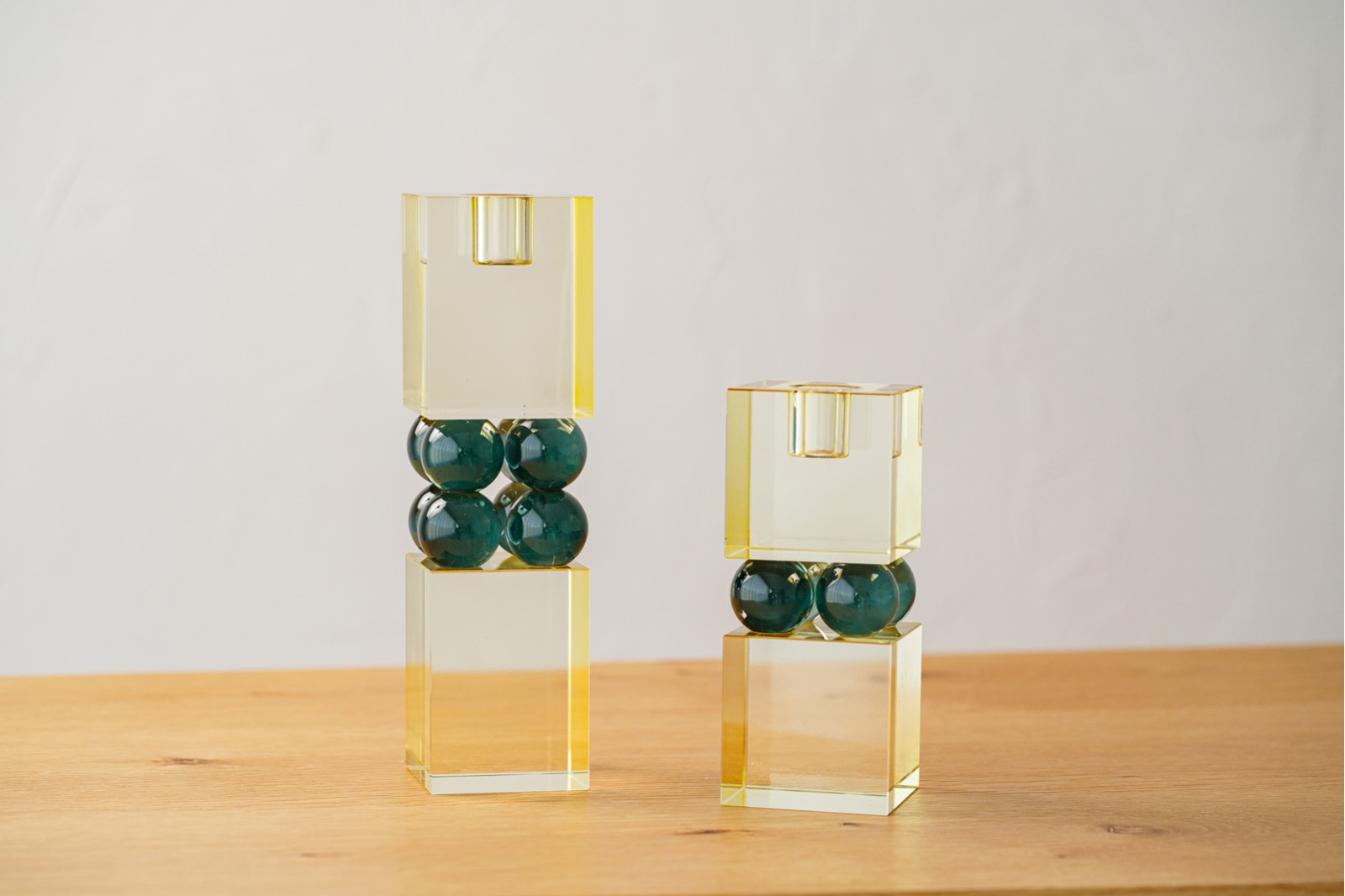 ANIT COLLECTION: TURQUOISE LIMA CRYSTAL CANDLEHOLDERS