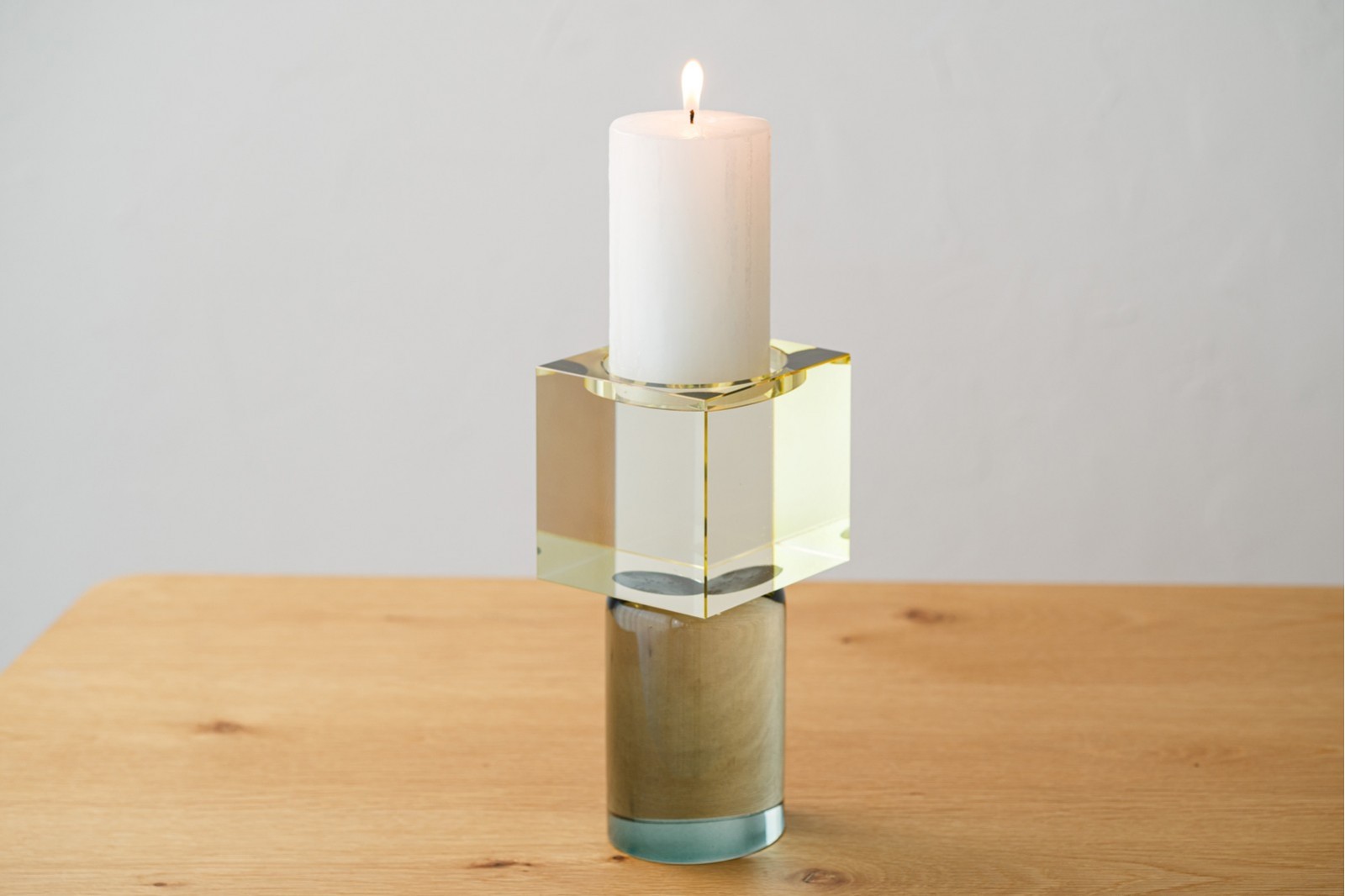 ILY CANDLE HOLDER. TURQUOISE AND SOFT LIME