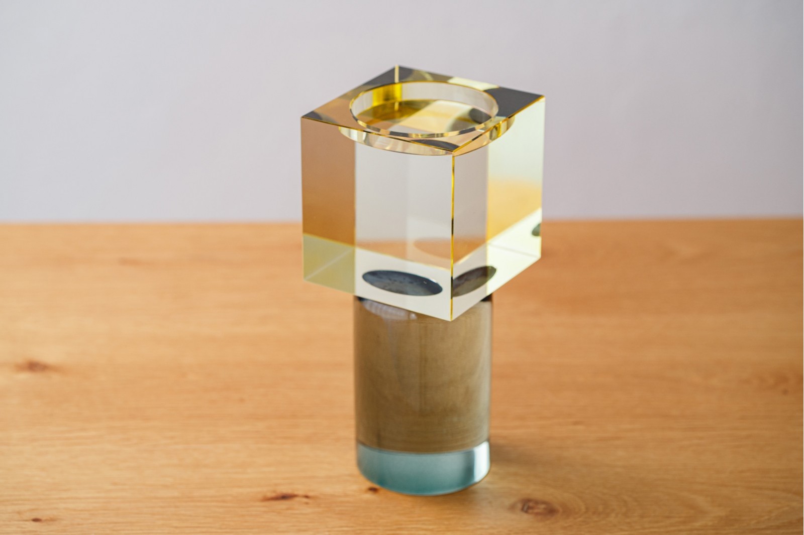 ILY CANDLE HOLDER. TURQUOISE AND SOFT LIME