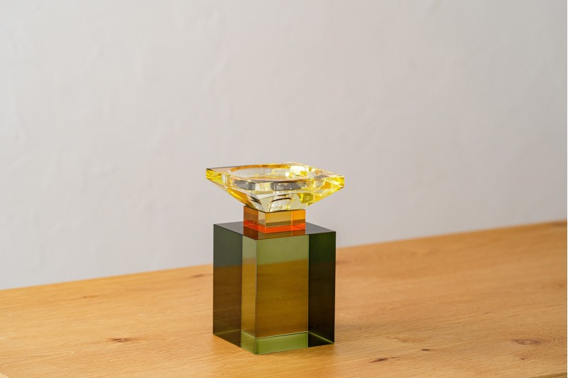 CHANDELIER TAO. VERT AMBRE CITRON. PETIT