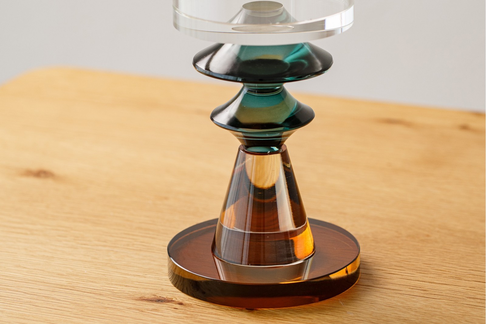 COMO CANDLE HOLDER. AMBER LIME TURQUOISE