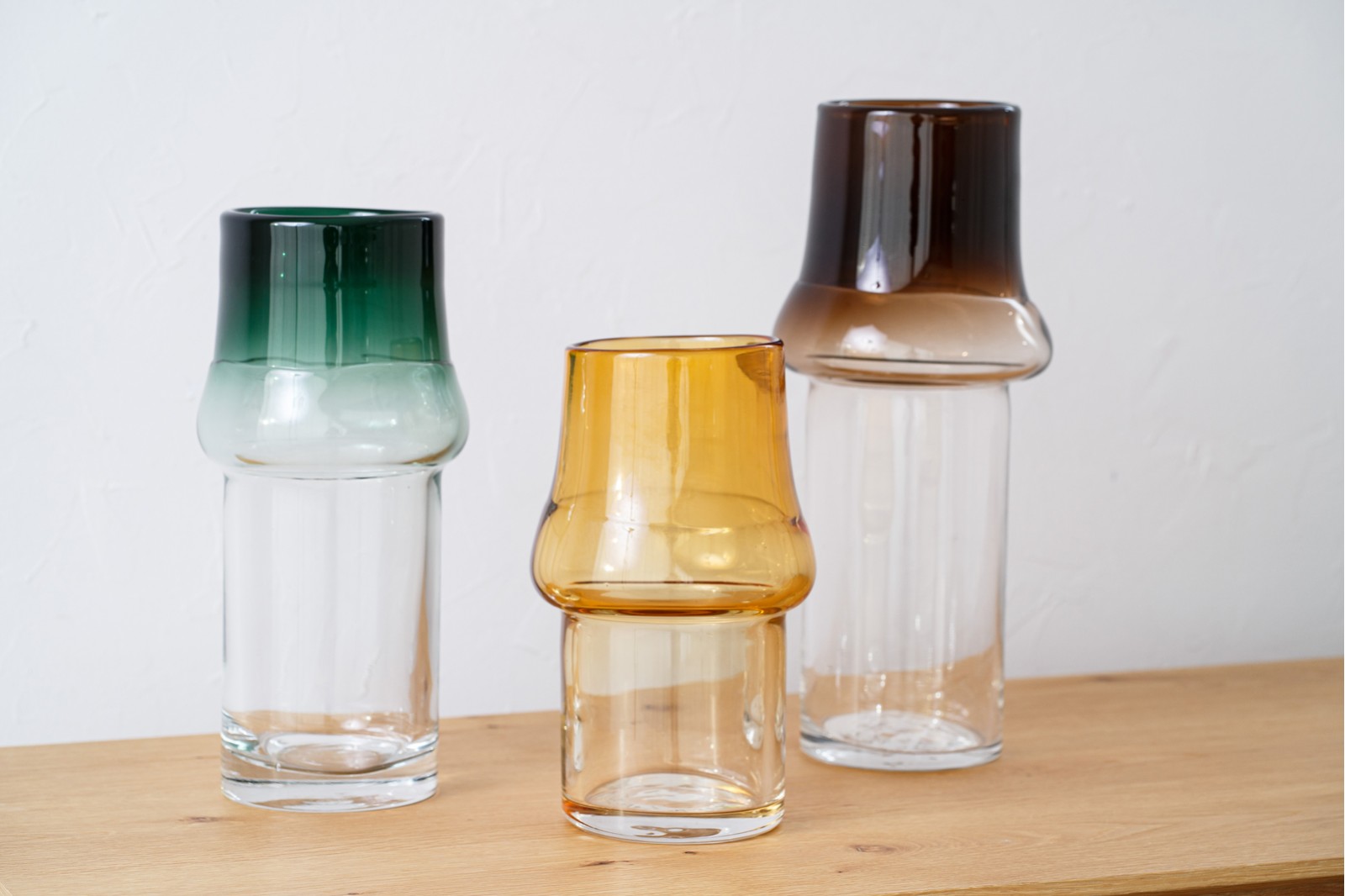 LENA COLLECTION: CLEAR AND COLOURED GLASS VASES